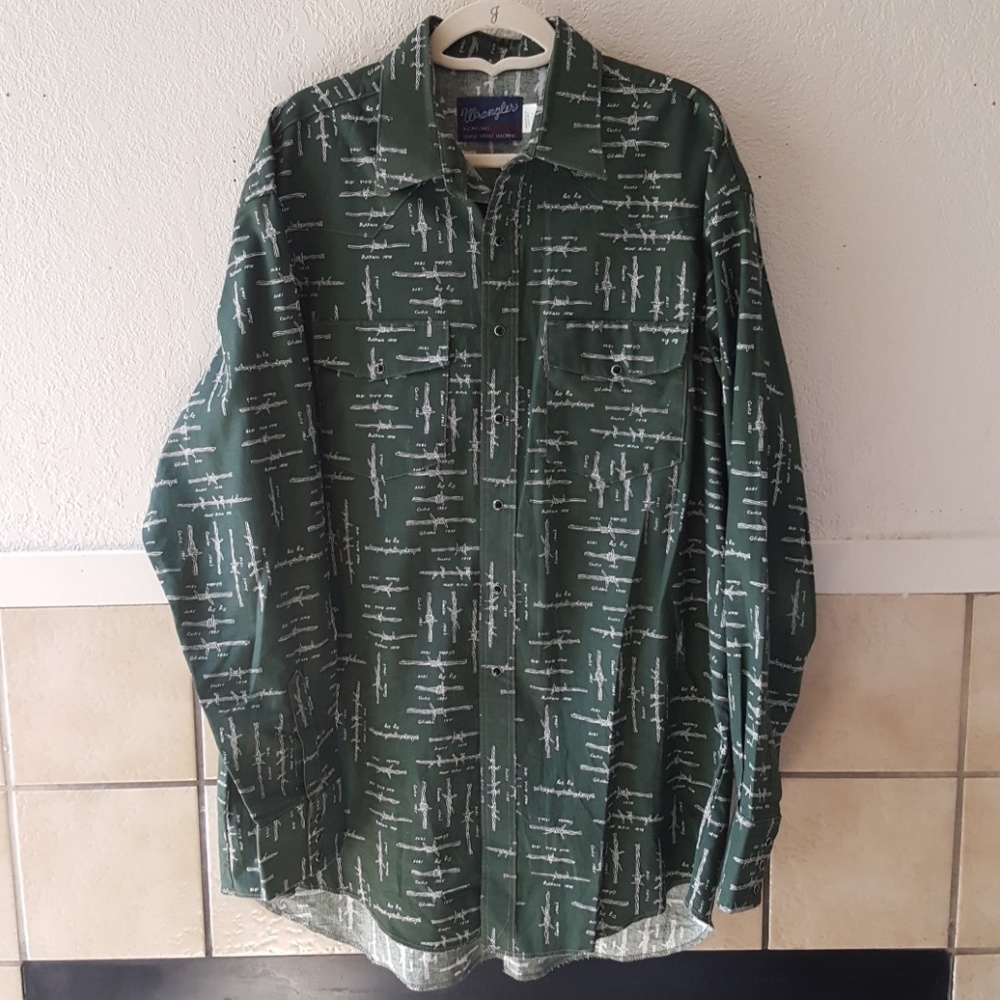 Wrangler Single Needle tailoring pearl snap shirt